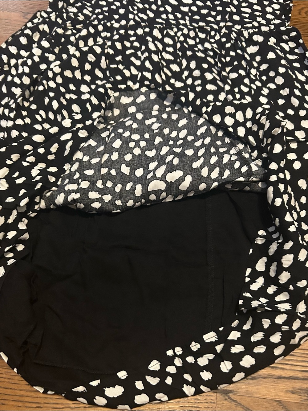 Black and White Floral Appliqué Mini Dress w animal print 0191 - Picture 10 of 14